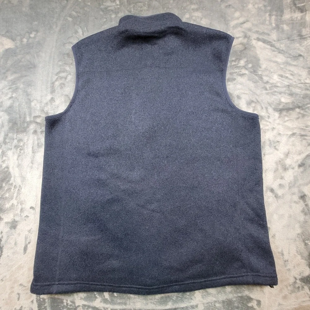 Orvis Mens Navy Blue Full Zip Fleece Sweater Vest Size Large 3BA1